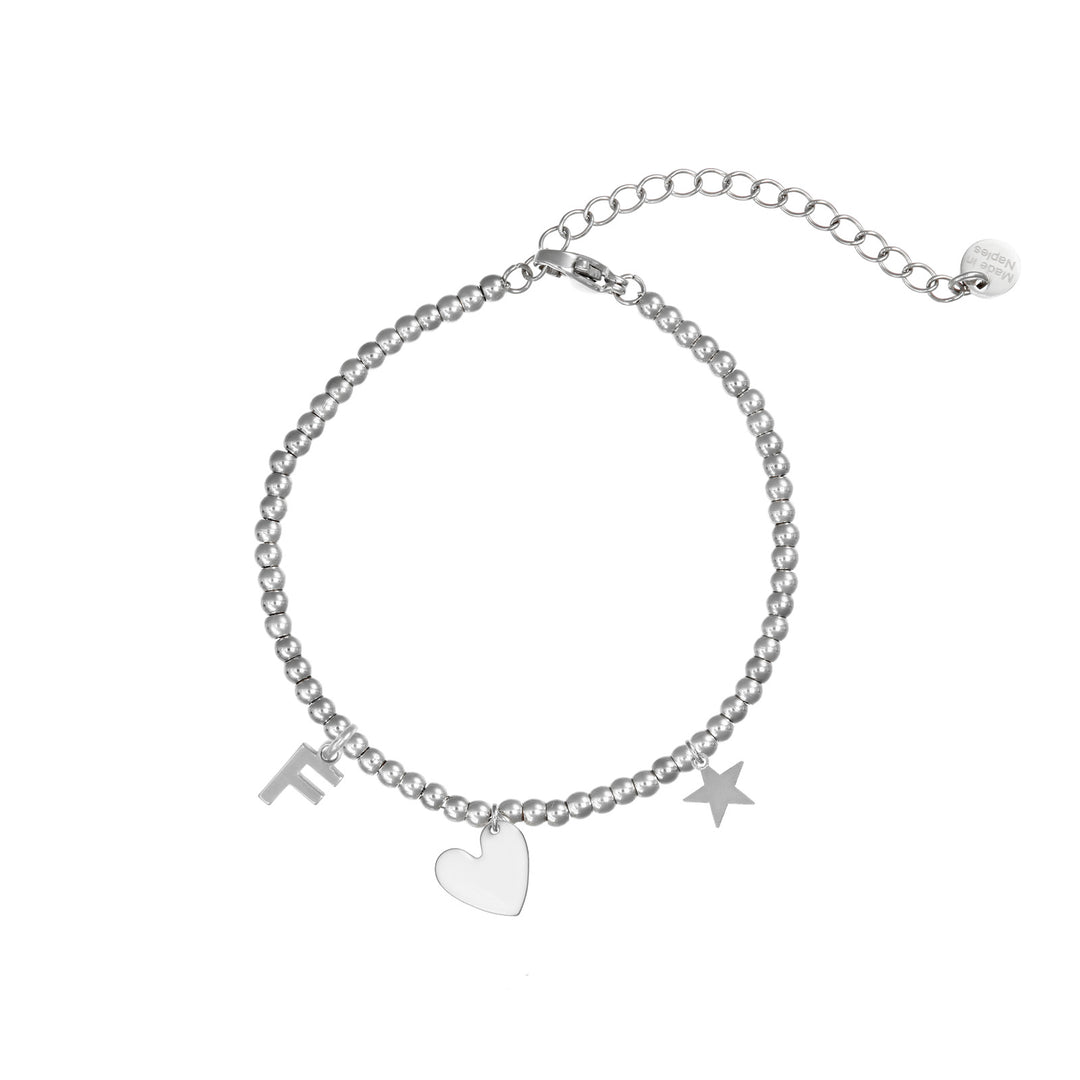 Bracciale Natale con pallini personalizzabile fino a 3 charm