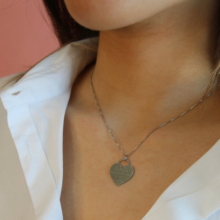 Collana 'E figlie sò piezz e'core in argento 925‰ rodiato