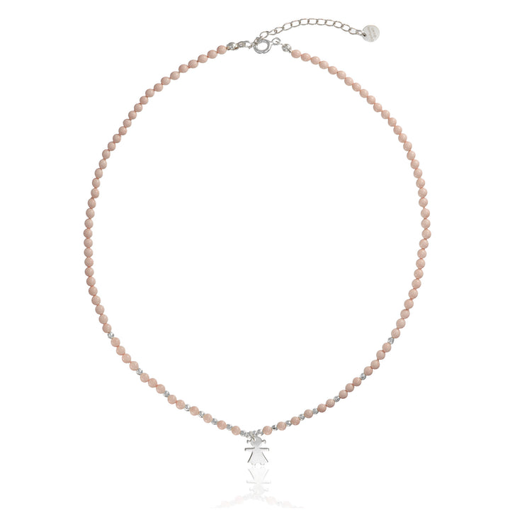 Collana in perle maioka con bimba in argento 925‰ rodiato