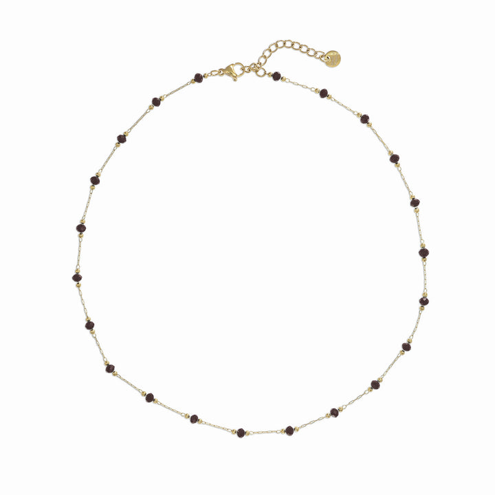 Collana con cristalli in acciaio dorato personalizzabile fino a 5 charm