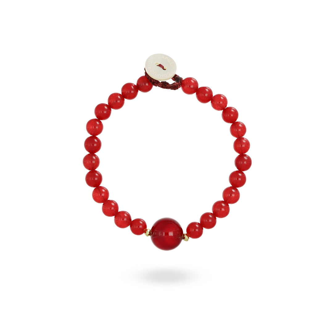 Bracciale in agata vinaccia con sfera centrale