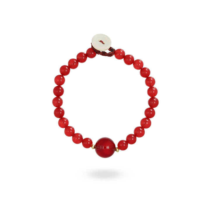 Bracciale in agata vinaccia con sfera centrale