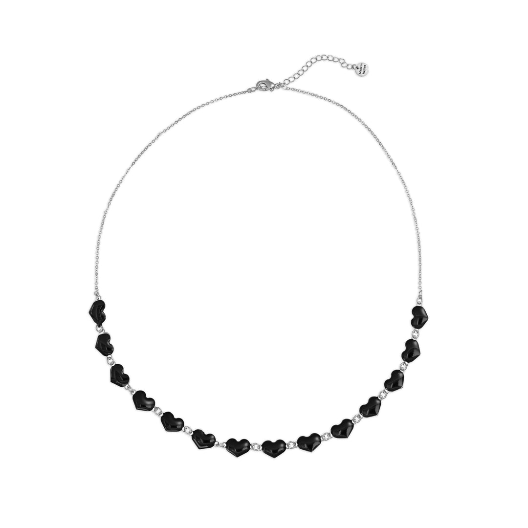 Collana cuori neri in ottone