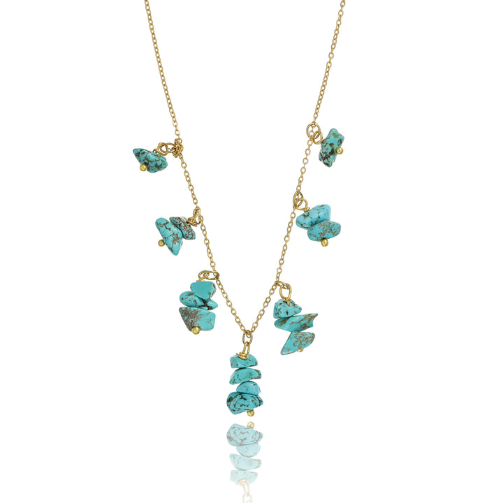 Collana con chips di magnesite in acciaio dorato