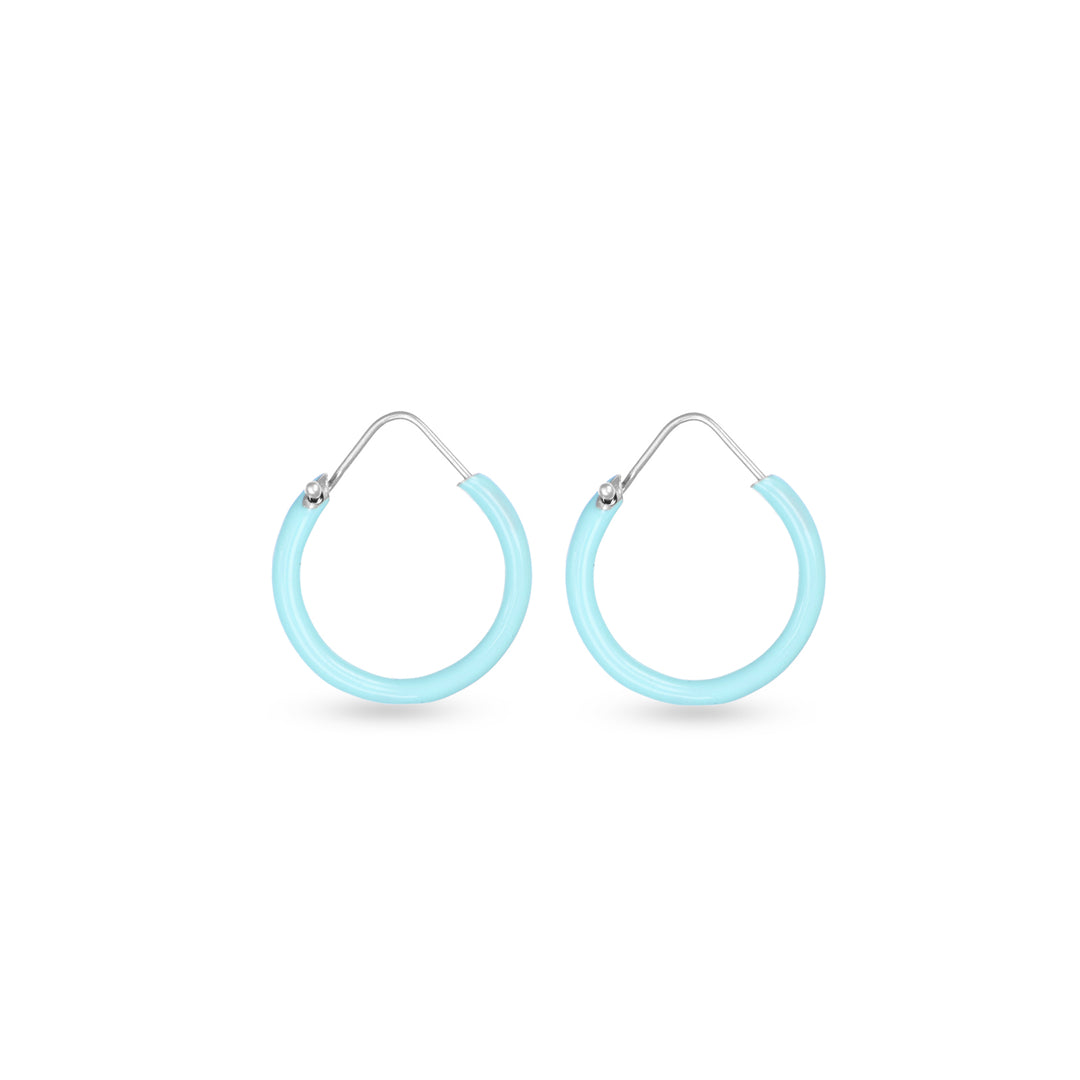 Cerchi smaltati turchese in argento 925‰
