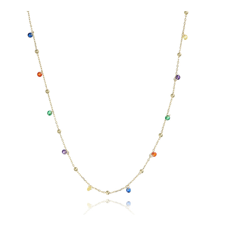 Collana con cristalli multicolor in argento 925‰ dorato