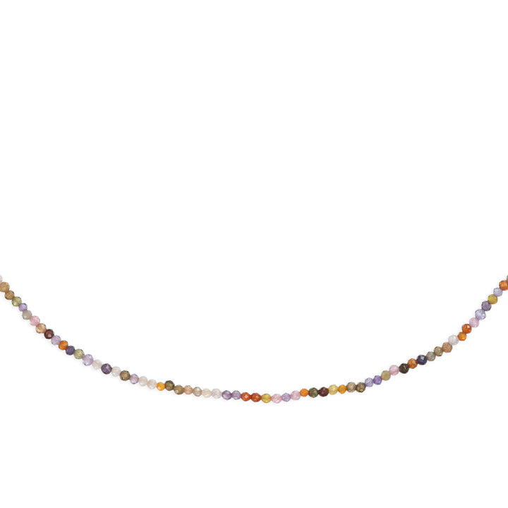 Collana zirconi multicolor in acciaio dorato