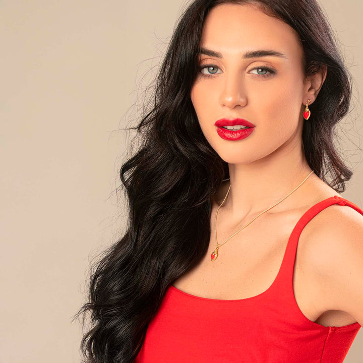 Collana con cuore votivo in argento 925‰ dorato