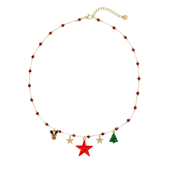 Collana Natale in acciaio dorato personalizzabile fino a 5 charm