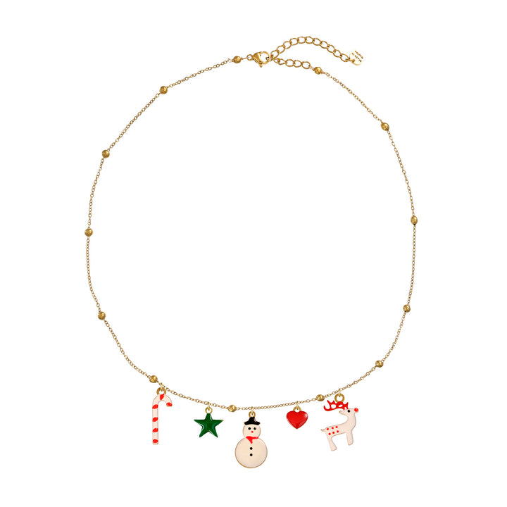 Collana Natale in acciaio dorato personalizzabile fino a 5 charm