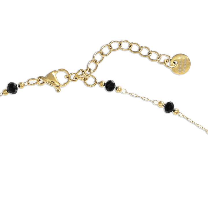 Collana con cristalli in acciaio dorato personalizzabile fino a 5 charm