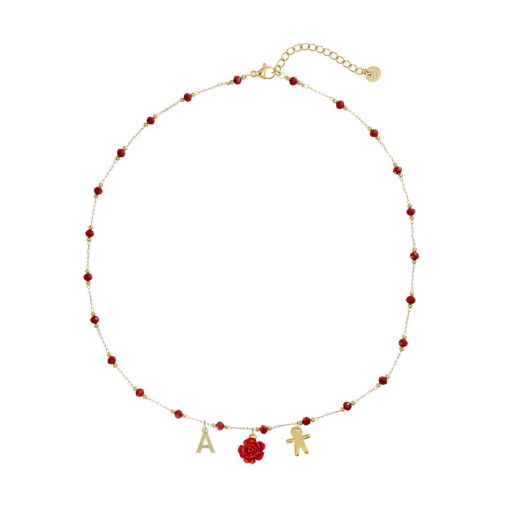 Collana con cristalli in acciaio dorato personalizzabile fino a 5 charm