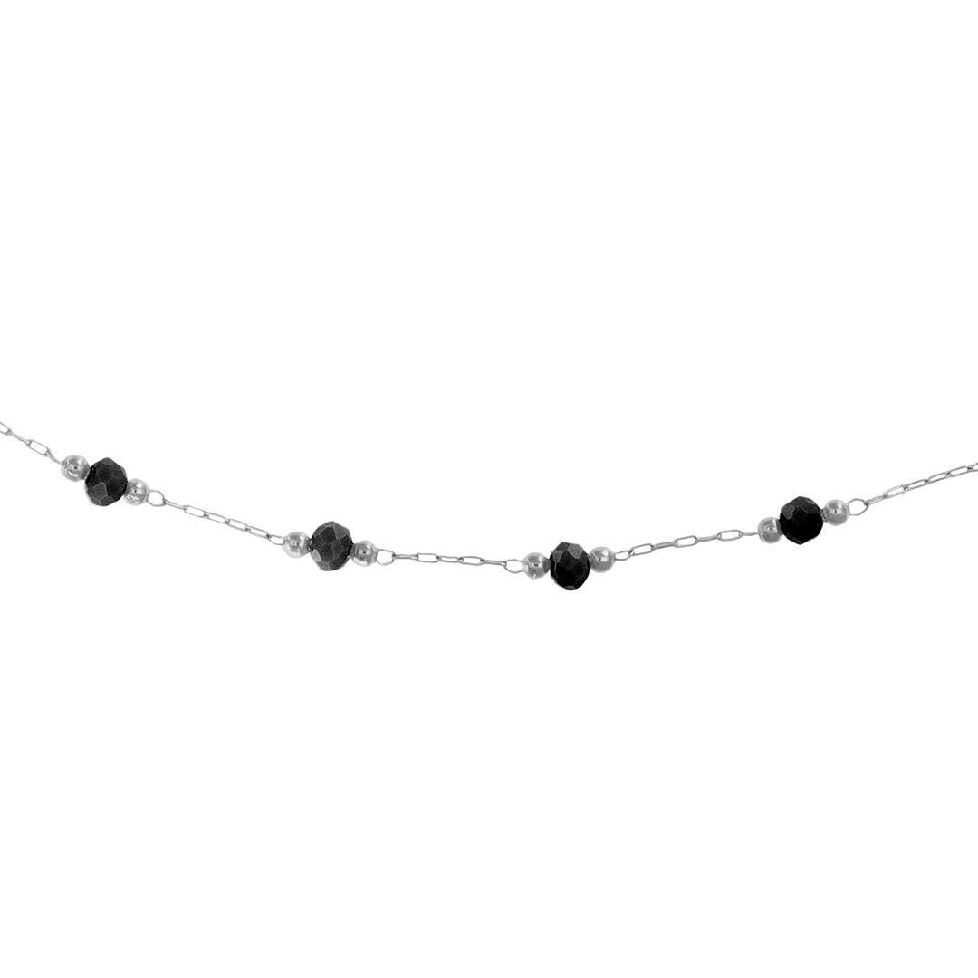 Collana con cristalli in acciaio rodiato personalizzabile fino a 5 charm