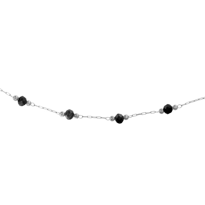 Collana con cristalli in acciaio rodiato personalizzabile fino a 5 charm