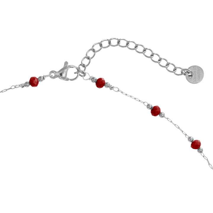 Collana con cristalli in acciaio rodiato personalizzabile fino a 5 charm