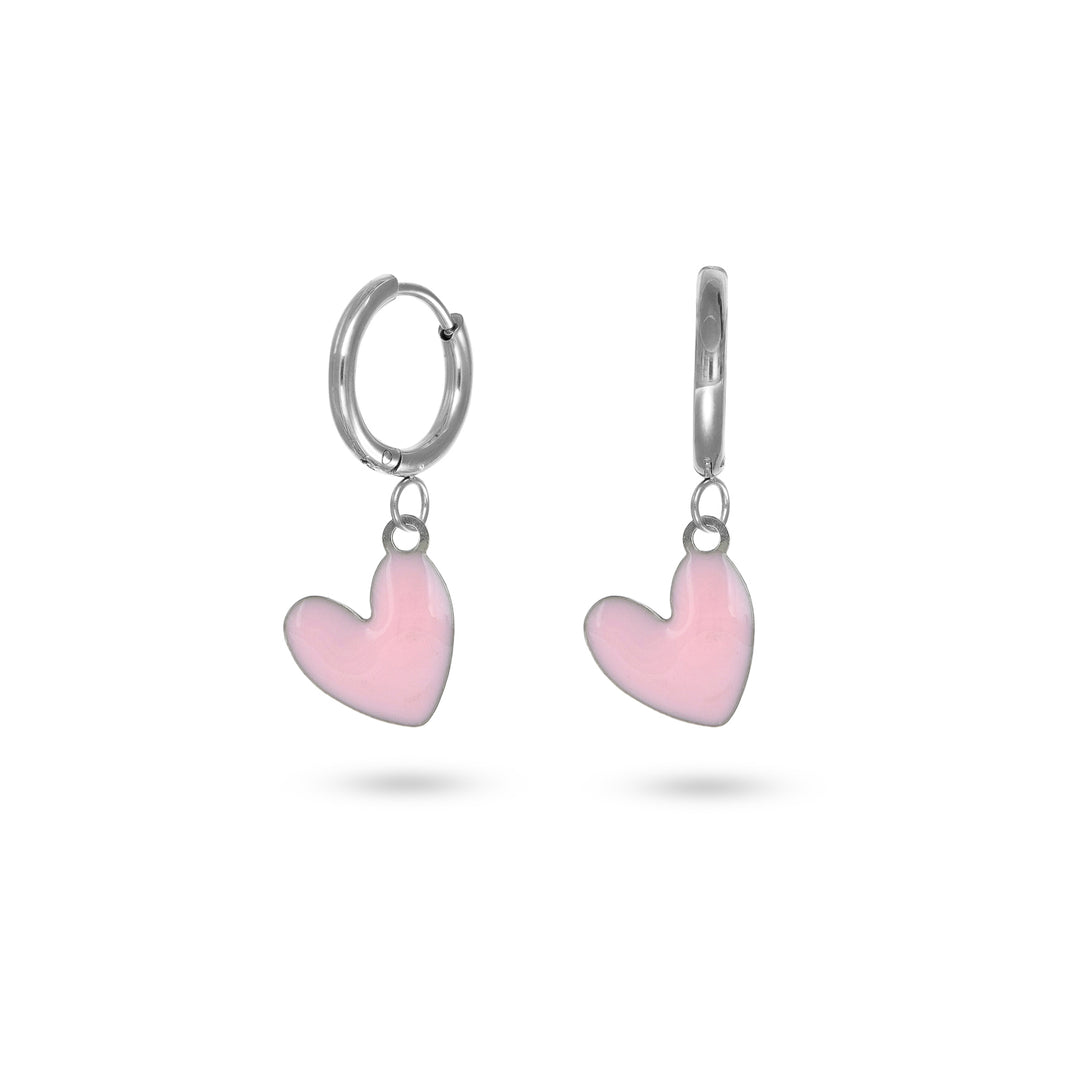 Cerchi con cuore rosa in acciaio